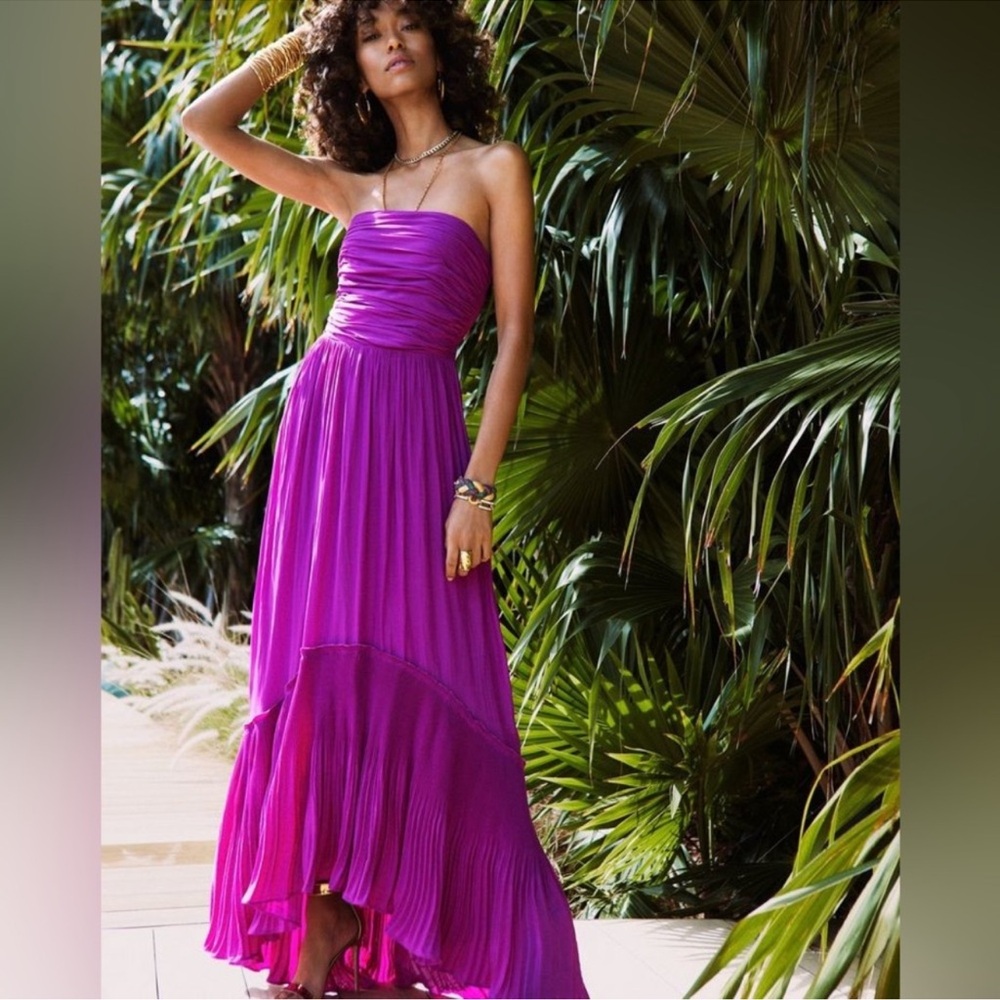 Ramy Brook Strapless Maxi Dress in Magenta